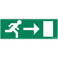 Pictogram nooduitgang rechts 33 x 12 cm