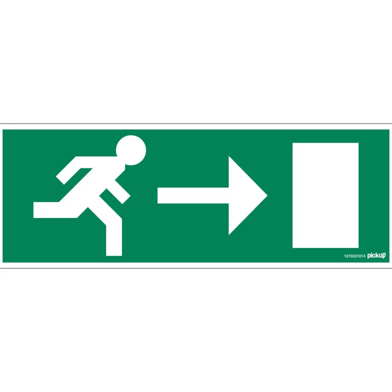 Pictogram nooduitgang rechts 33 x 12 cm