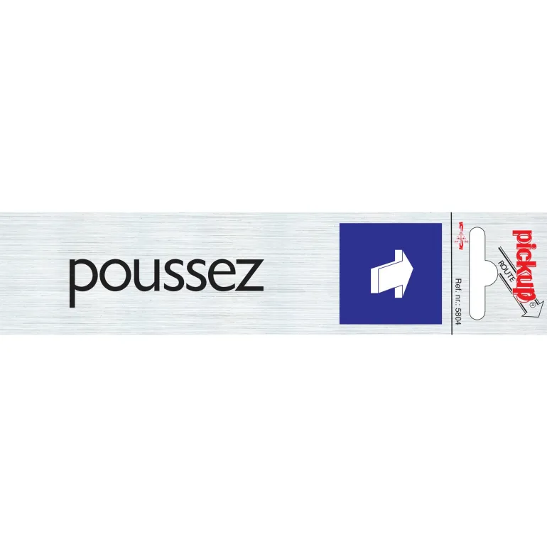 Pictogram poussez aluminium 16,5 x 4,4 cm