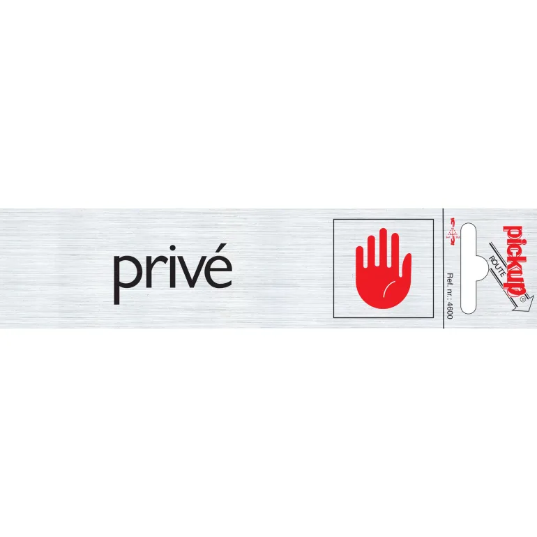 Pictogram privé aluminium 16,5 x 4,4 cm