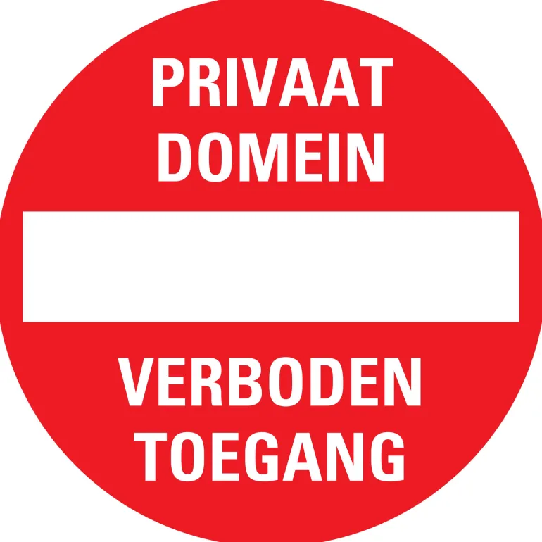 Pictogram privaat domein Ø 30 cm