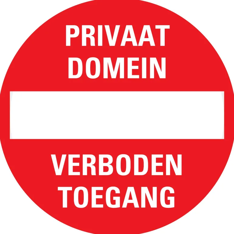 Pictogram privaat domein Ø 18 cm