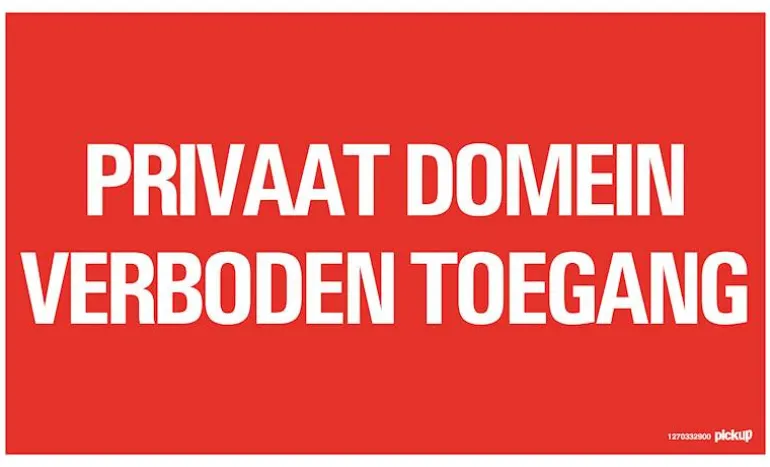 Pictogram privaat domein 33 x 20 cm