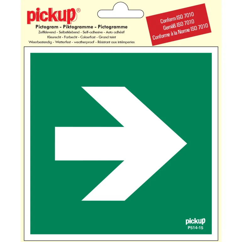 Pictogram richtingspijl 90° 15 x 15 cm