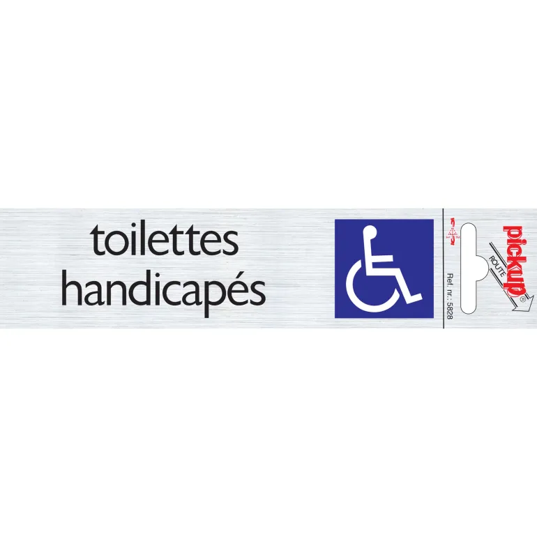 Pictogram toilettes handicapés aluminium 16,5 x 4,4 cm