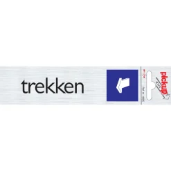 Pictogram trekken liggend aluminium 16,5 x 4,4 cm