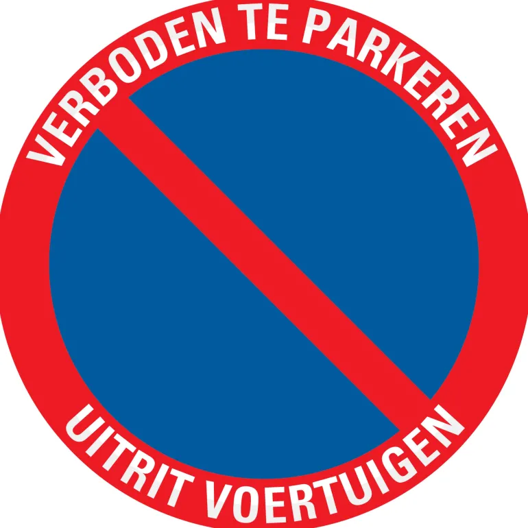 Pictogram uitrit voertuigen Ø 18 cm