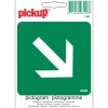 Pictogram vluchtweg schuin 10 x 10 cm