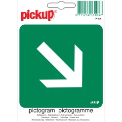 Pictogram vluchtweg schuin 10 x 10 cm