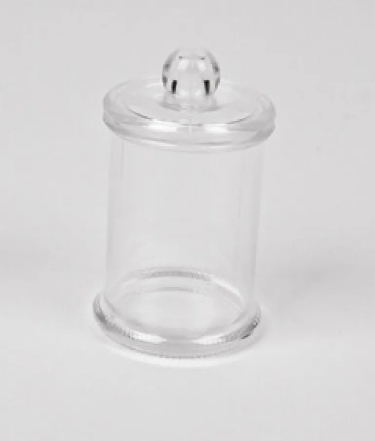 Plexi cilinder potje met deksel 10 stuks