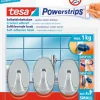 Powerstrips zelfklevende haak ovaal chroom