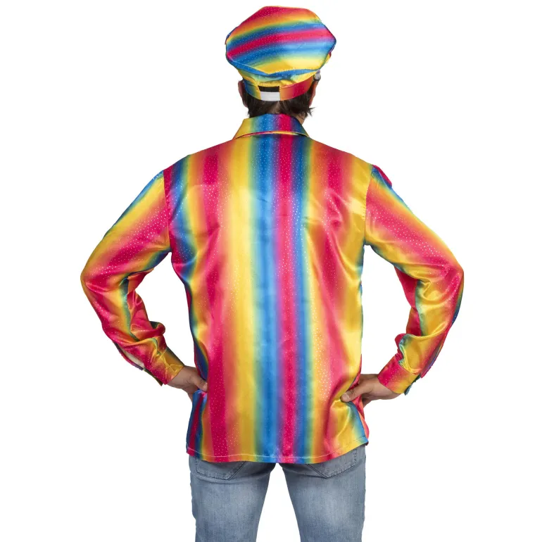 Pride Regenboog Disco hemd Heren - Maat 56/58