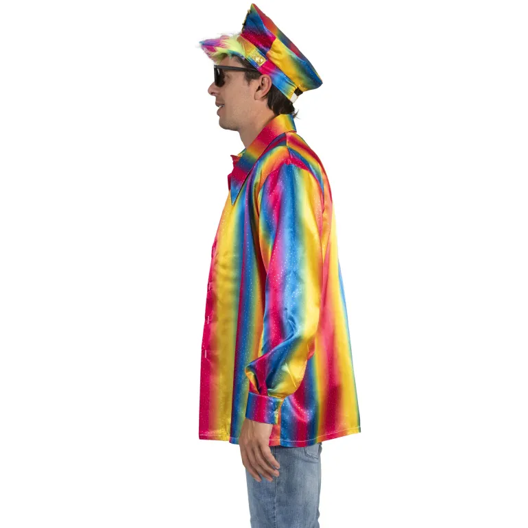 Pride Regenboog Disco hemd Heren - Maat 56/58