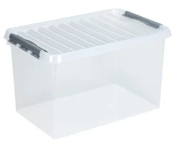 Q - line opbergbox 62 L transparant / metaal