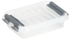 Q - line opbergbox 200 ml transparant / metaal