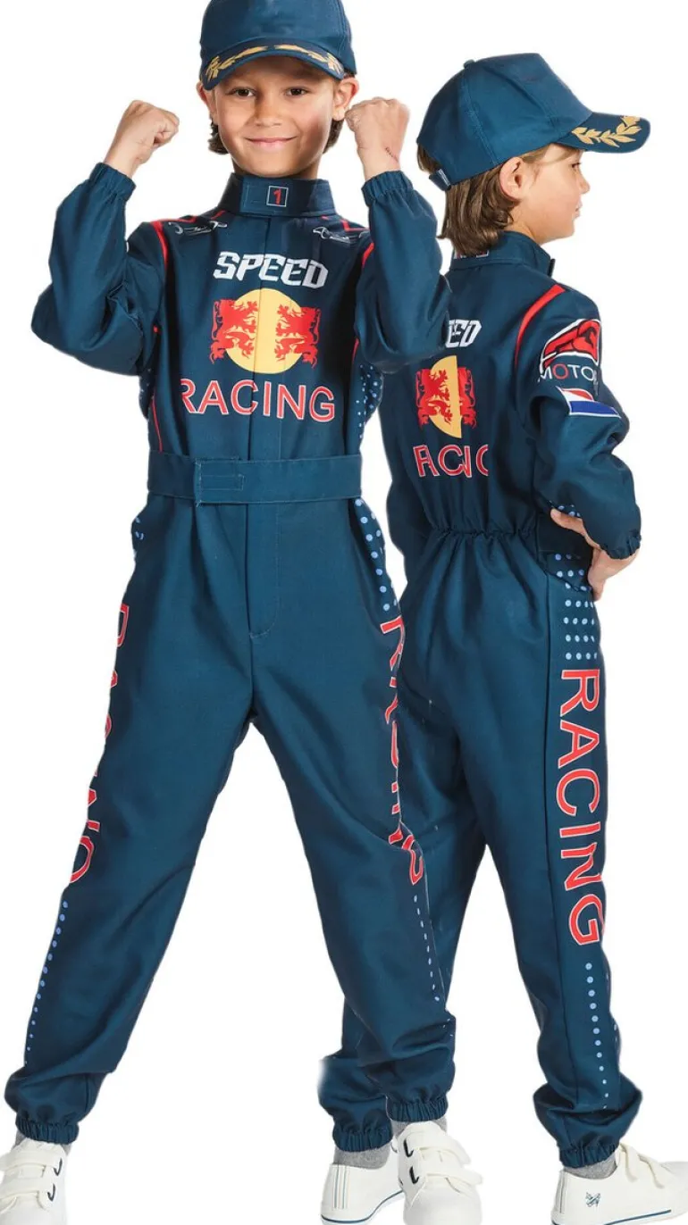 Racepak Car Racer - Blauw - Maat 164