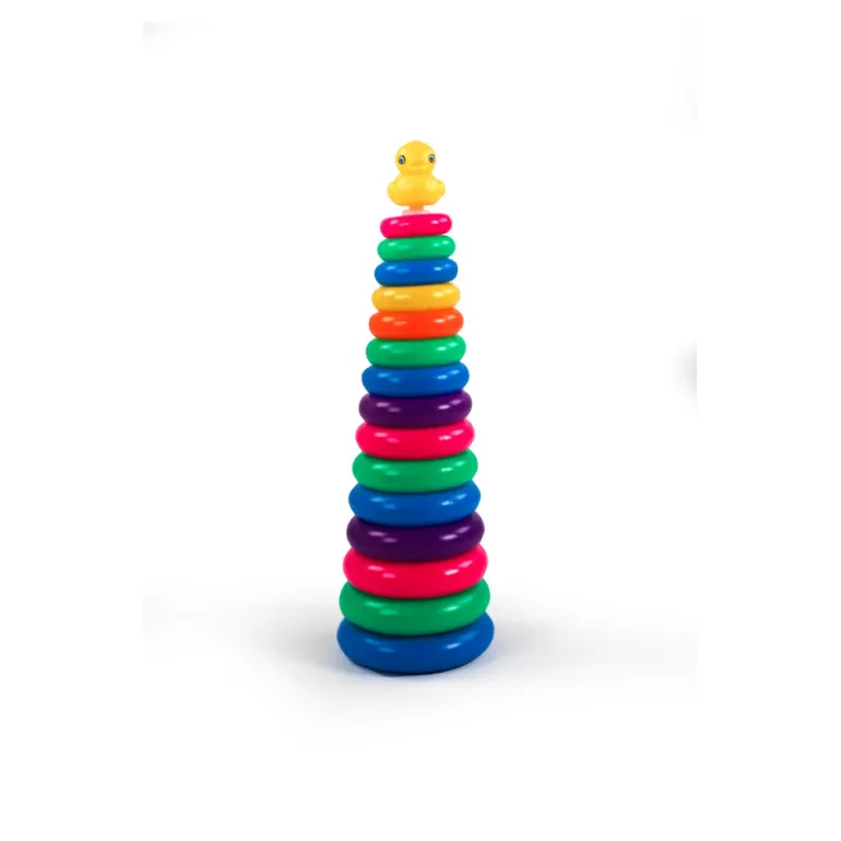 Regenboog stapeltoren eend