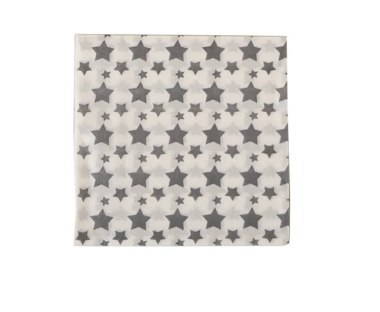 Servetten Ster Zilver 33X33 cm 20 Stuks