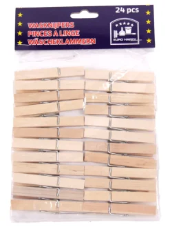 Set 24 houten wasknijpers