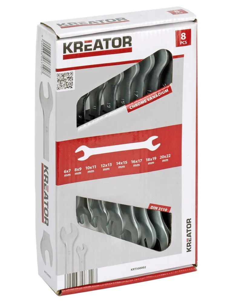 Sleutelset open 6-22 mm 8 stuks
