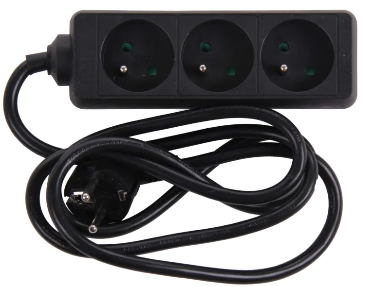Stekkerblok met kabel 1,5 m zwart 3 x 16 A