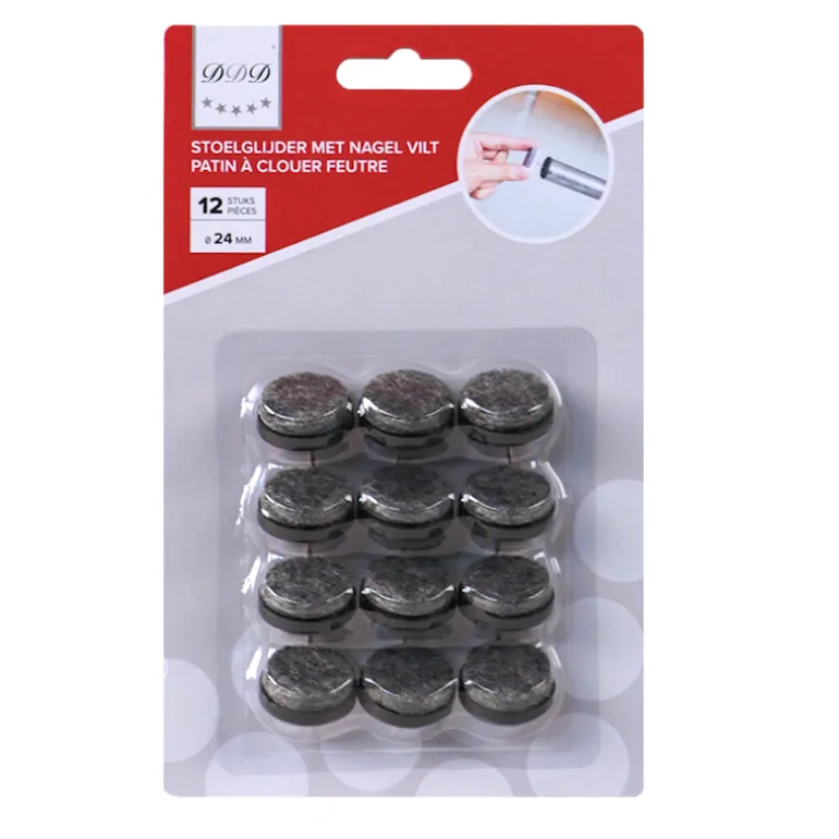 stoelglijders 24 mm vilt 12 stuks