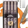 Technische stift etui met 0,2 - 0,4 - 0,6 - 0,8 mm zwart