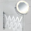 Telescopische wandspiegel met LED-verlichting