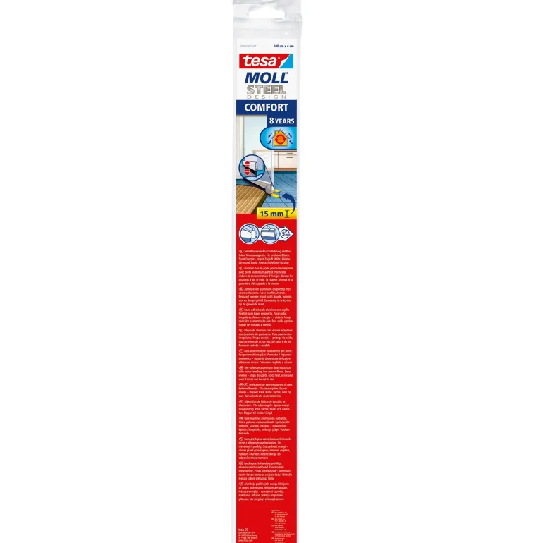 Tochtstrip Comfort aluminium met veersysteem 1 m x 4 cm