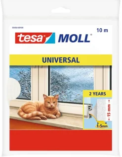 Tochtstrip universeel 15 mm x 10 m wit schuim