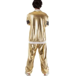 Trainingspak 80ies Sporty Simon Heren - goud/zwart - Maat 48/50