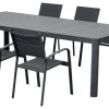Tuinset Capri met Verstelbare Tafel - 8 Tuinstoelen - Aluminium - Zwart