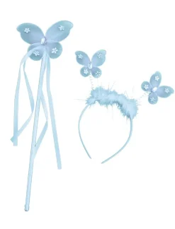 Vlinderset diadeem + stokje - 4 verschillende kleuren