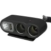 2-weg Stekkerdoos USB + licht 12 V