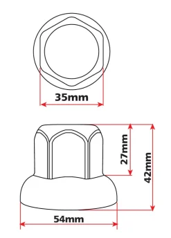 Wielmoerdoppen RVS x10 33mm