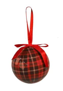 3x kerstbal geruit rood/zwart