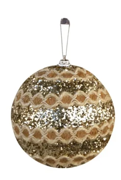 2x  kerstbal ketting L champagne