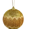 3x kerstbal strass M champagne