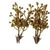 6x kersttak+speld glitter goud