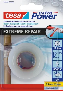 Zelfvulkaniserende reparatietape 2,5 m x 19 mm transparant