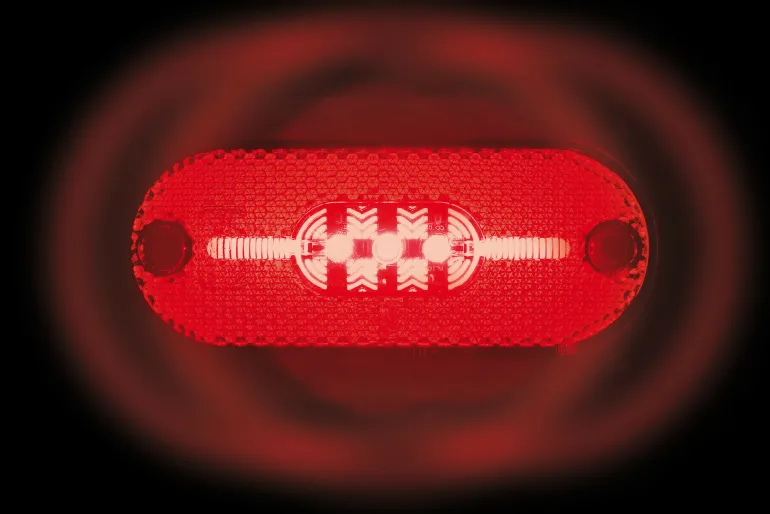Zijlicht met reflector 5 LEDS Rood